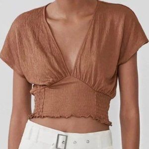 Zara V-Neck Stretch Crop Top